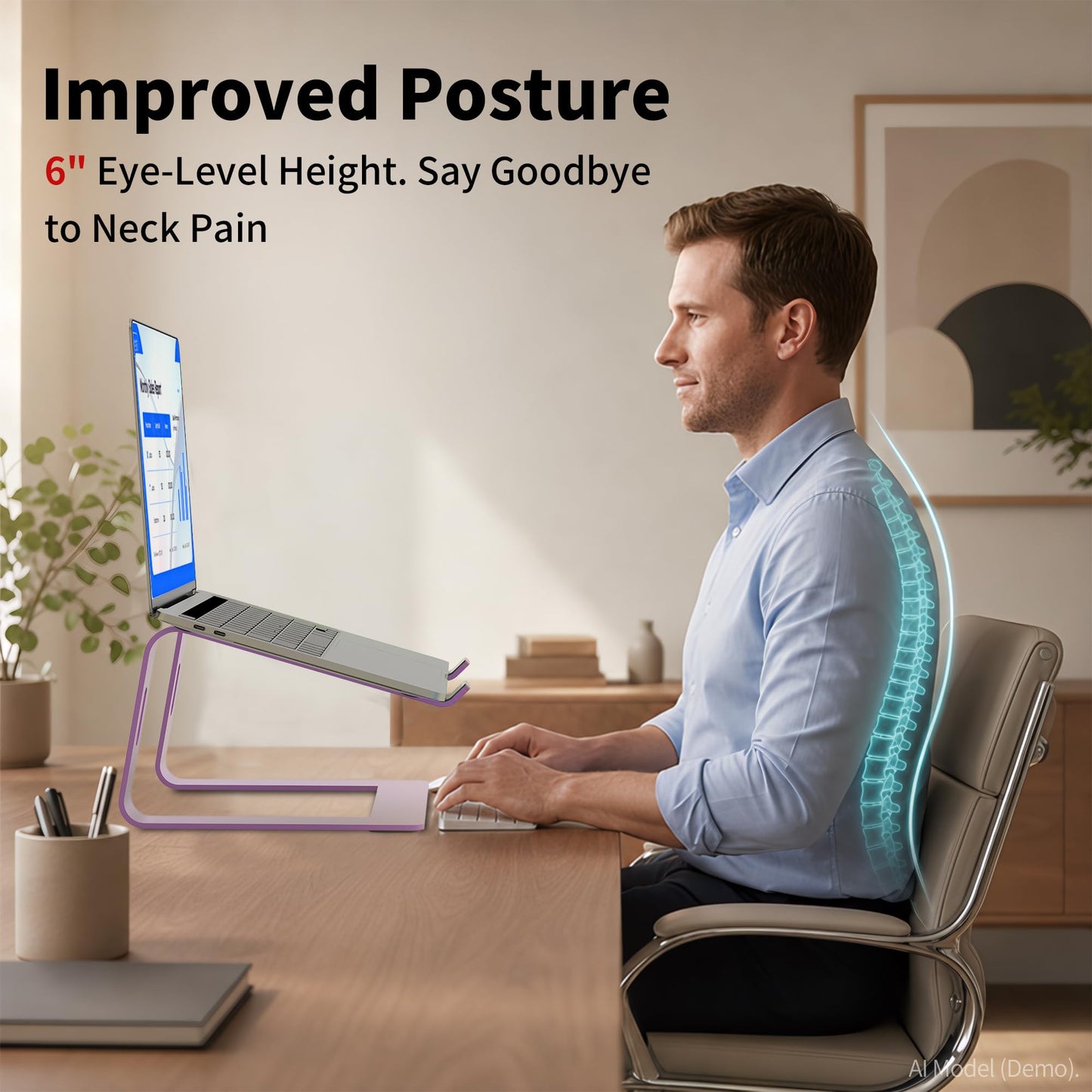 Orionstar Laptop Stand for Desk, Aluminum Laptop Riser, Portable Computer Stand for Apple Mac MacBook Air Pro 10-15.6 Inch Notebook Computer