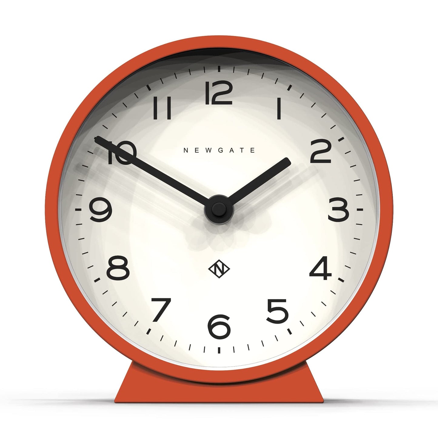 NEWGATE? M Mantel Silent Sweep Mantel Clock - 'No Tick' - A Mantelpiece Clock - Small Mantel Clock - Minimalist Dial - (Pumpkin Orange)