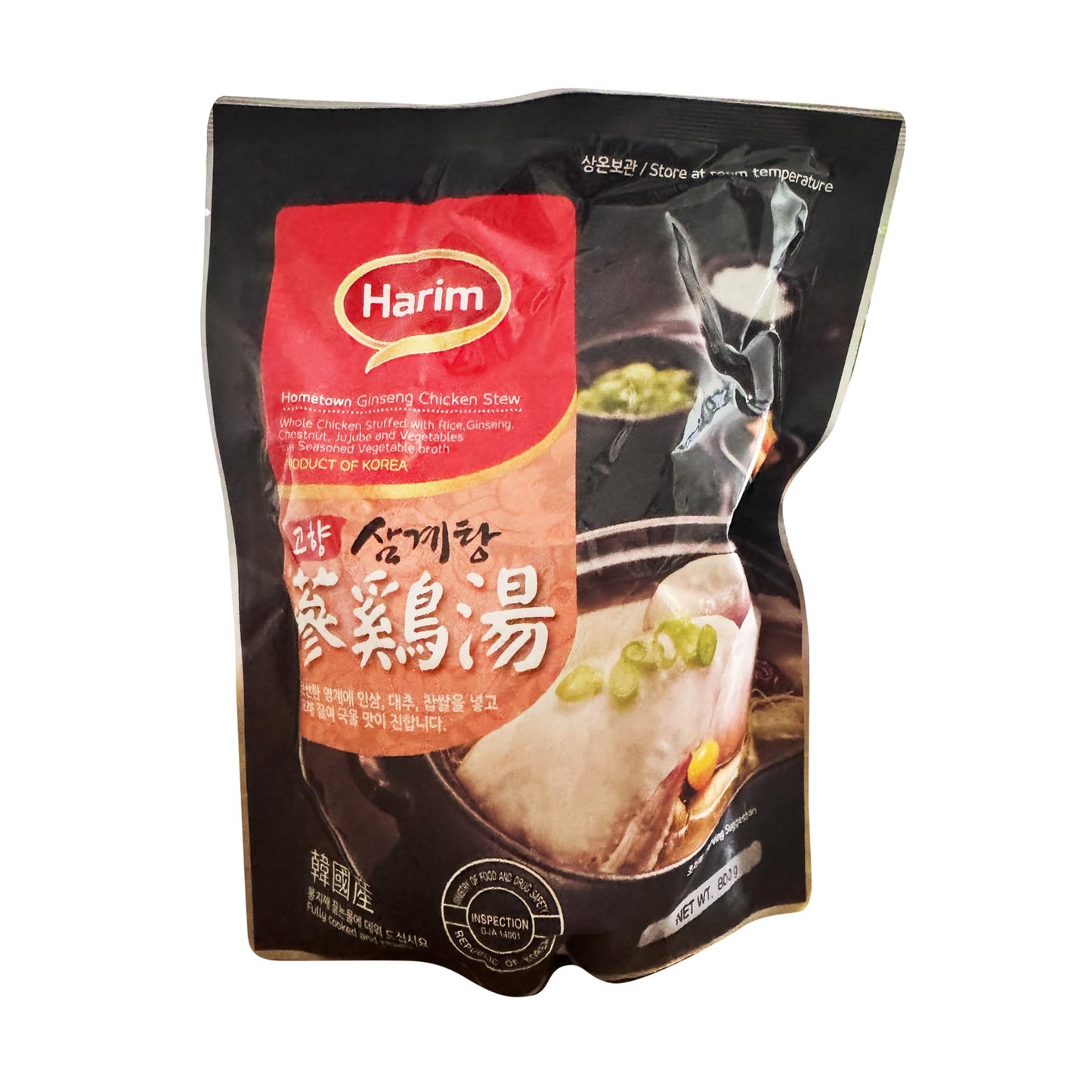 Harim Korean Ginseng Chicken Stew, Traditional Whole Chicken with Vegetable Broth, 800g