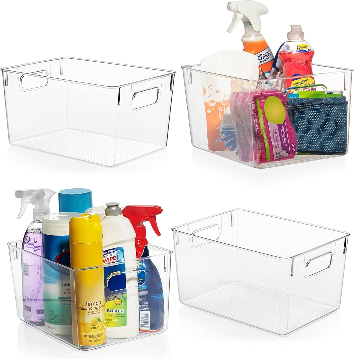 CLEARSPACE Plastic Storage Bins  Perfect Kitchen Organization or Pantry Storage  Fridge Organizer, Pantry Organization and Storage Bins, Cabinet