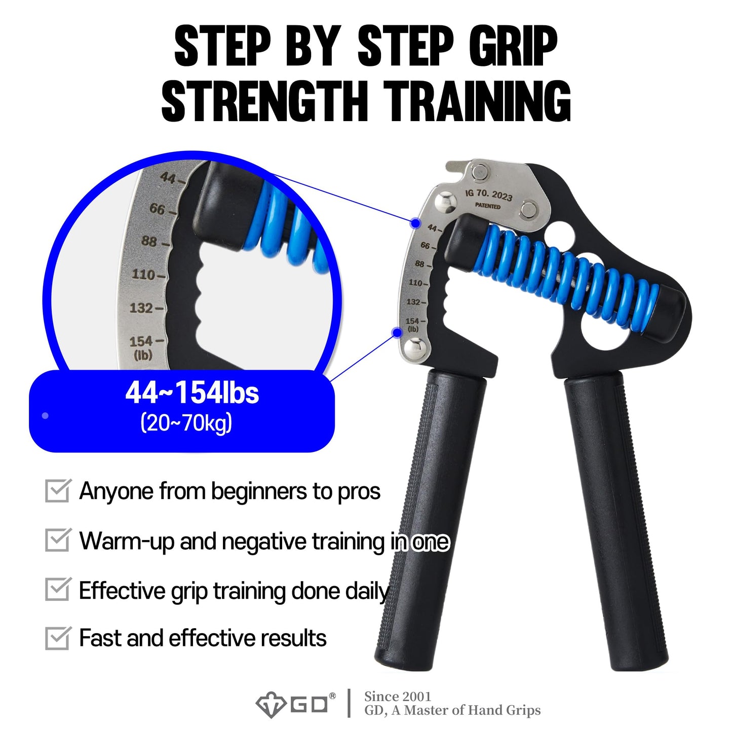 GD GD Iron Grip 70 (P) Adjustable Gripper (11.9-70 kg)