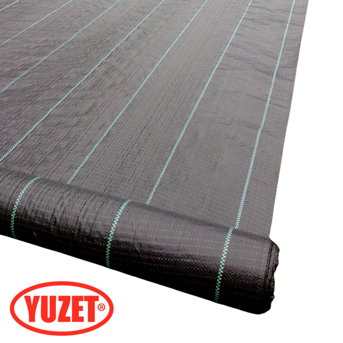 Yuzet 2m x 50m Black 100gsm Heavy Duty Weed Control Fabric, Ground cover Membrane, UV stabilised Weed Barrier Fabric. Under Patios, Garden, Flower