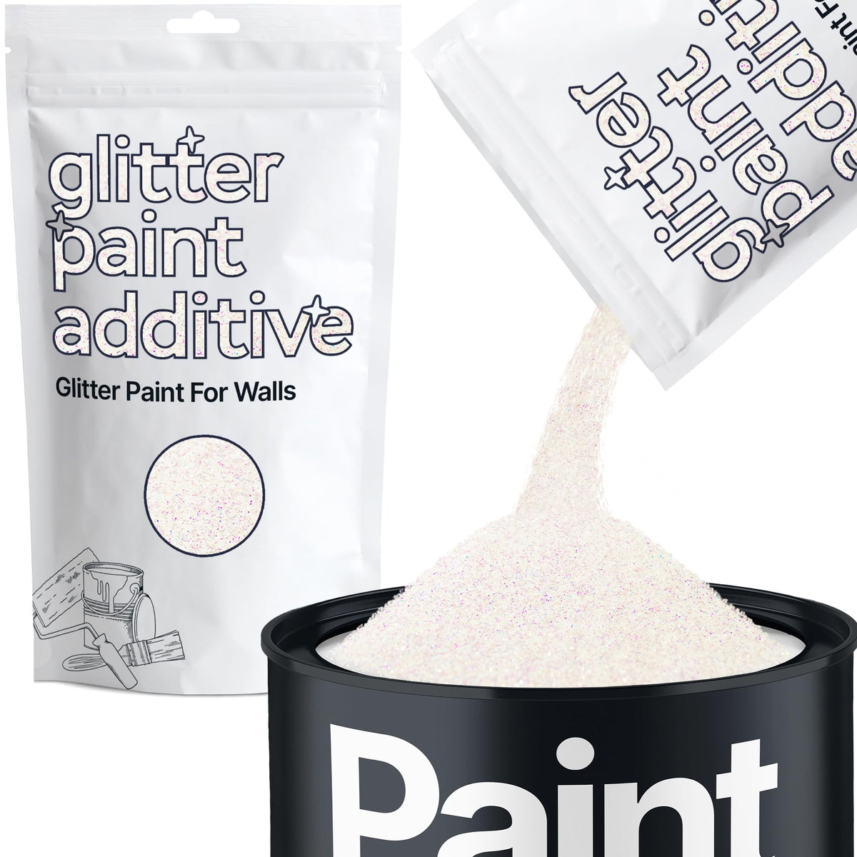 Mother of Pearl Iridescent Glitter Paint Additive 100g for Adding Sparkle to Paints & Varnish | Paint Walls Sparkly Add to Emulsion, Acrylic or