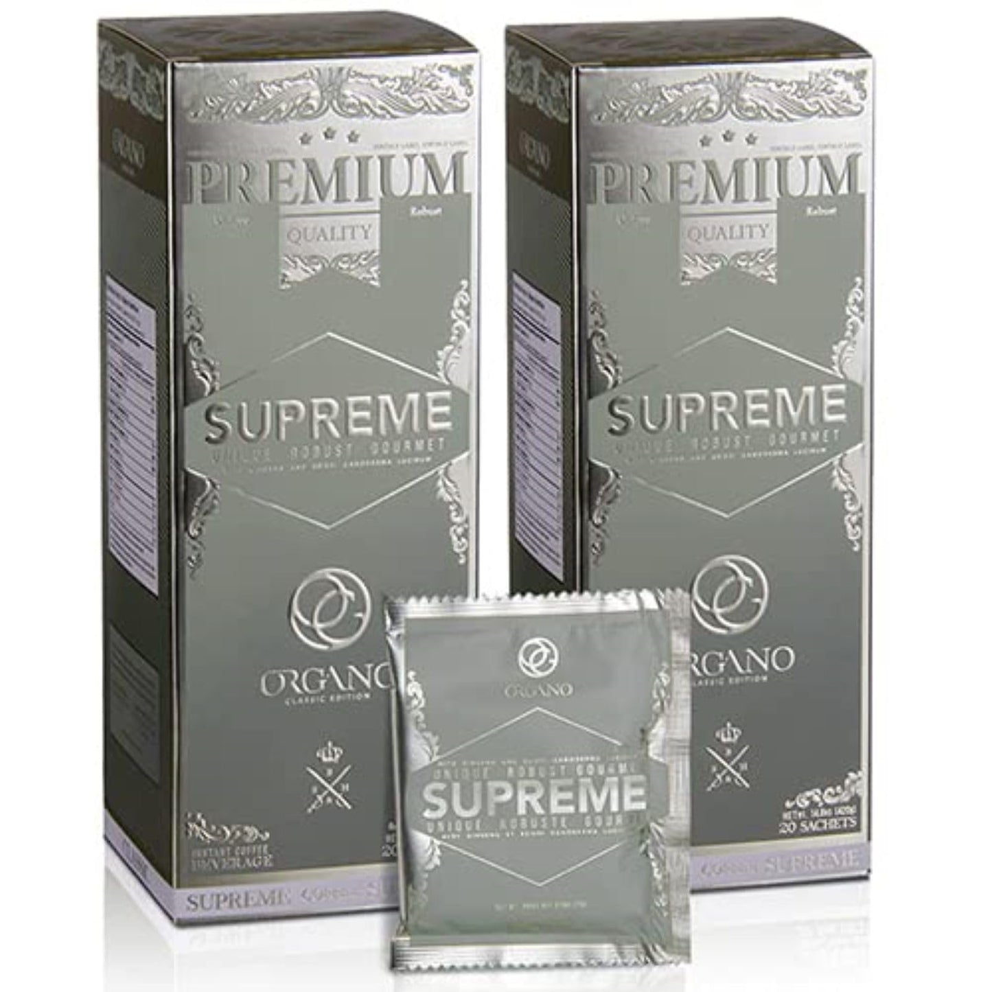 ORGANO Instant Caf? Supreme, with Ganoderma Lucidum, Ginseng and Maca powder (20 Sachets) - 2 Pack