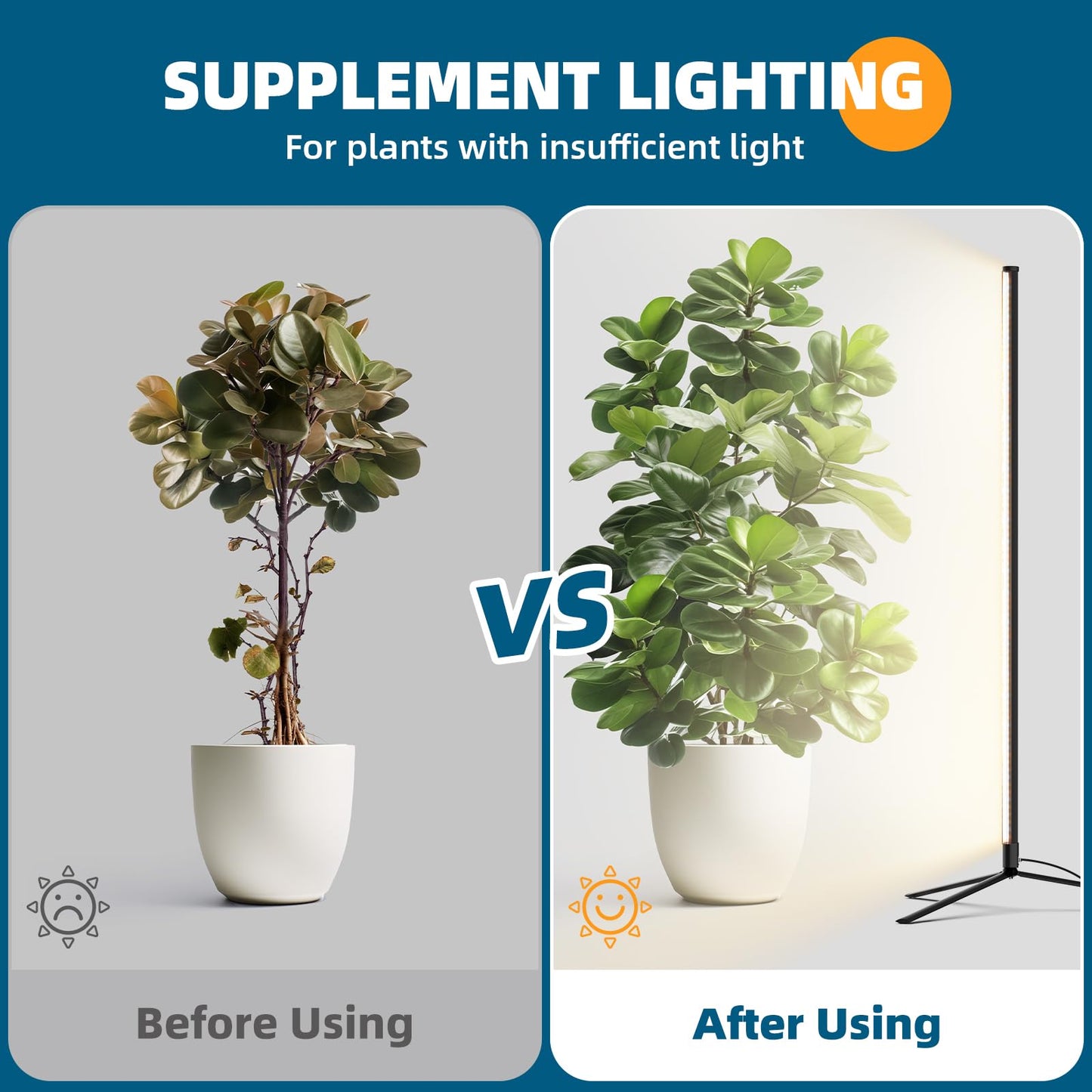 Barrina Grow Lights T10, 42W, 4FT/120cm, 169 LEDs, Full Spectrum, Wide Illumination Area Coverage, Vertical Plant Grow Lights for Indoor Plants with