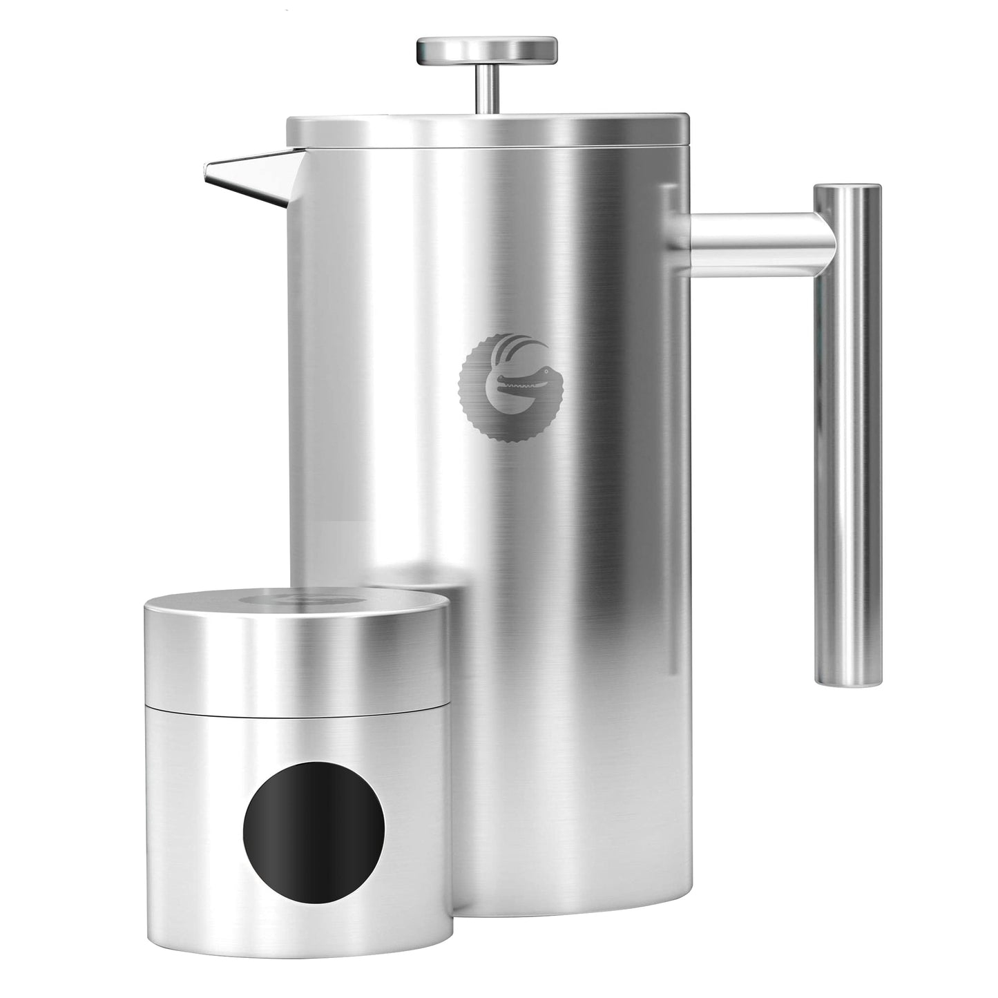 Coffee Gator Cafetiere - 1L French Press Coffee Maker with Jar - Large Capacity Double-Wall Insulated Stainless Steel Brewer - Hotter for