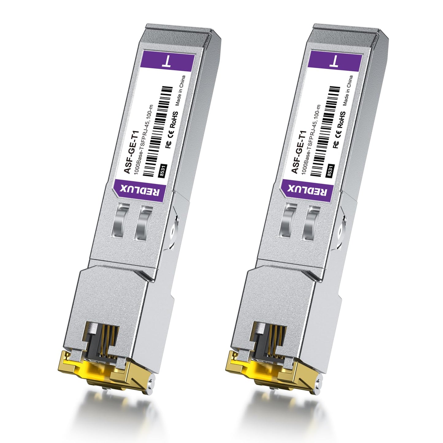 REDLUX 1G SFP RJ45 Mini-Gbic Module, CAT.5e RJ45 Copper Connector, up to 100m, 1000Base-T Copper Transceiver Compatible for Cisco GLC-T/SFP-GE-T,