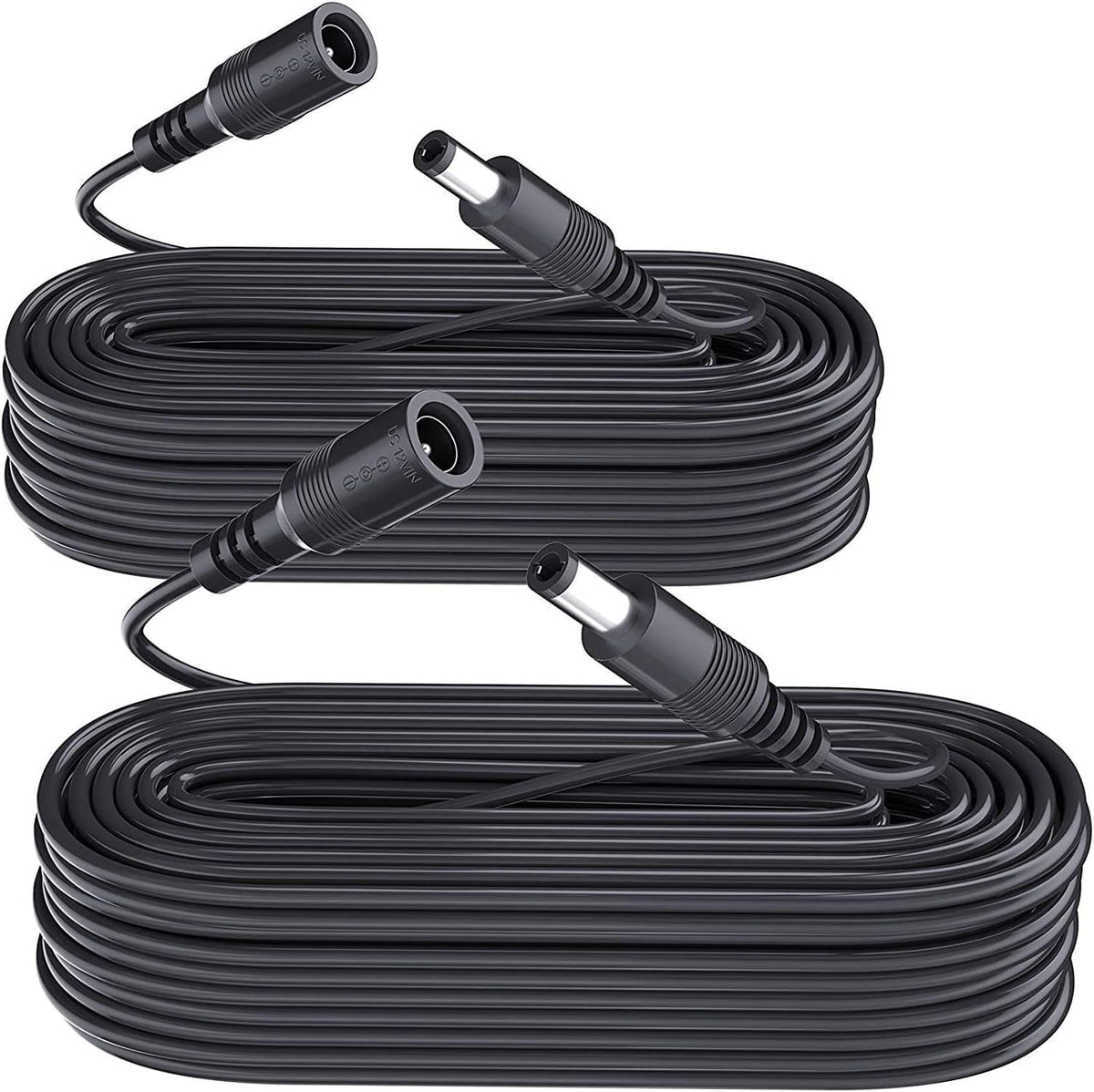 2 Pack 33ft/10M Power Extension Cable,2PCS DC 12V Power Adapter Extension Cord 2.1mm x 5.5mm, Compatible with 12V DC Adapter Power Supply or Wall