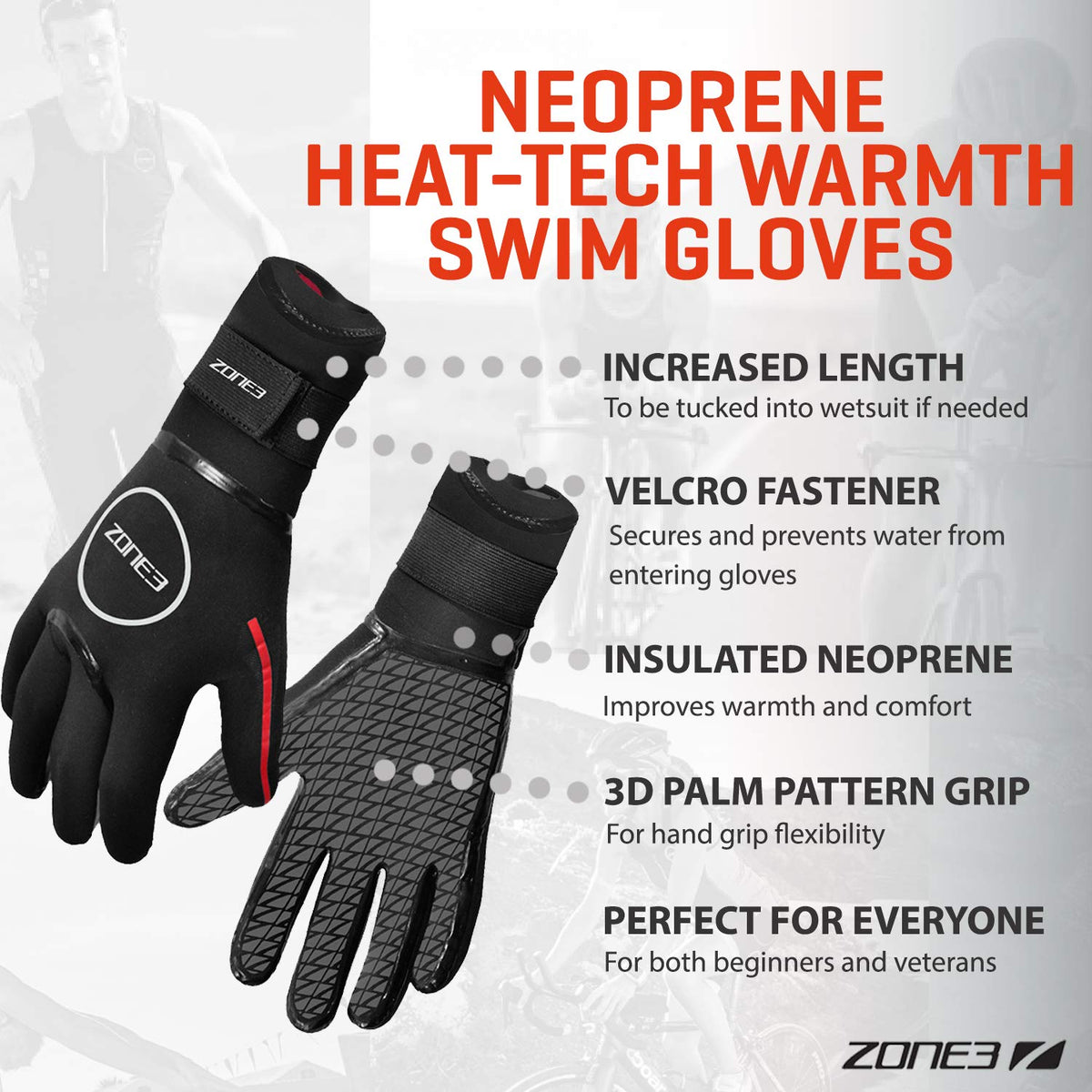 ZONE3 NEOPRENE HEAT TECH GLOVES S