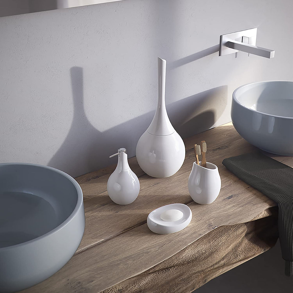 Gedy Adelaide soap, Measures and Weight: 2.7 x 12.4 x 9 cm & 0.2 kg, Solid Ceramic Soap Holder, White Finish, R&D Design, 2 Year Warranty, Unique