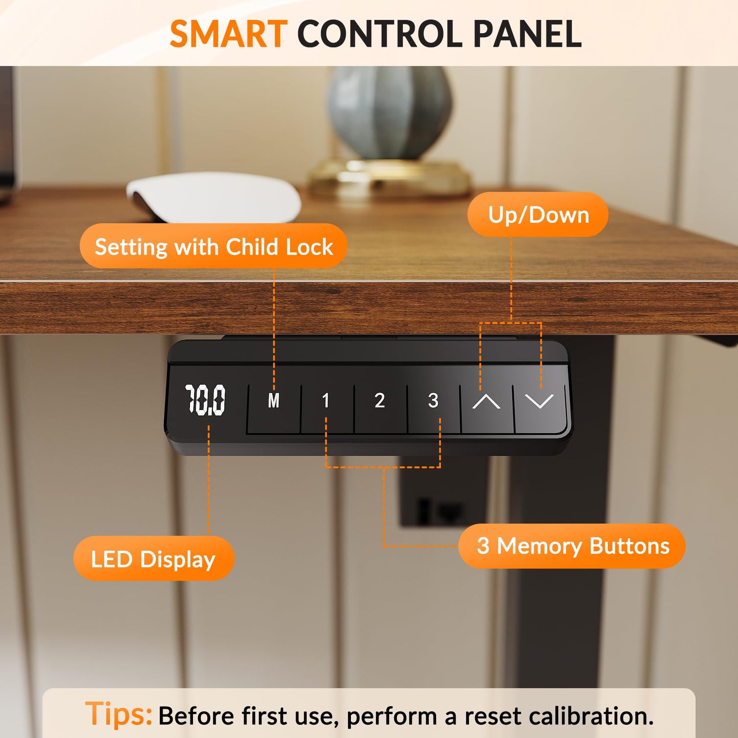 ELEGANT Electric Standing Desk 120x60cm, Height Adjustable Sit Stand Desk