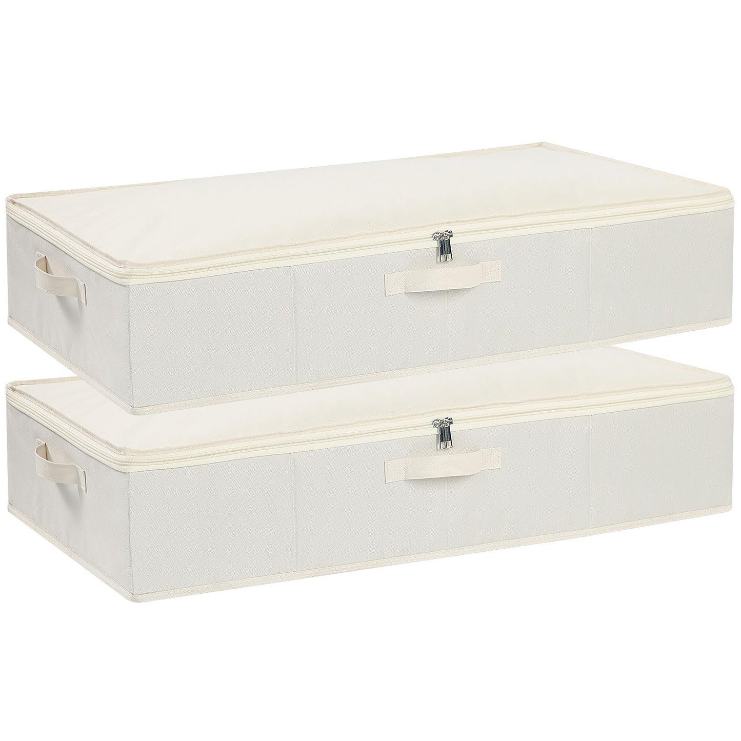 YheenLf 2-Pack Under Bed Storage Containers Organizers, Underbed Clothes Boxes with Reinforced Handles for Blanket, Sheets, Clothing, Shoes, 804015