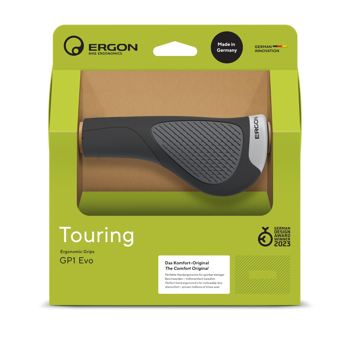 ERGON GP1 Evo Handlebar Grips, Small, Black
