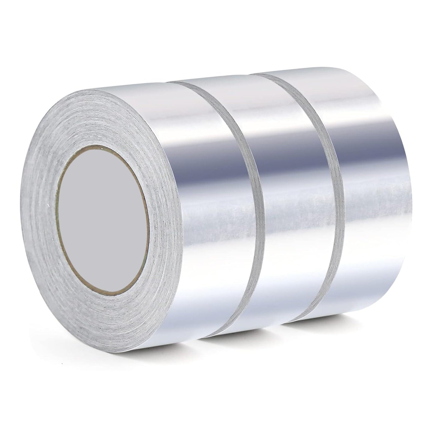 MIAXONIX Aluminium Foil Tape - 3 Rolls (50mm x 50m) Adhesive Waterproof Insulation Tape for Duct work, Pipe Repairing, HVAC Ventilation - UV and Heat