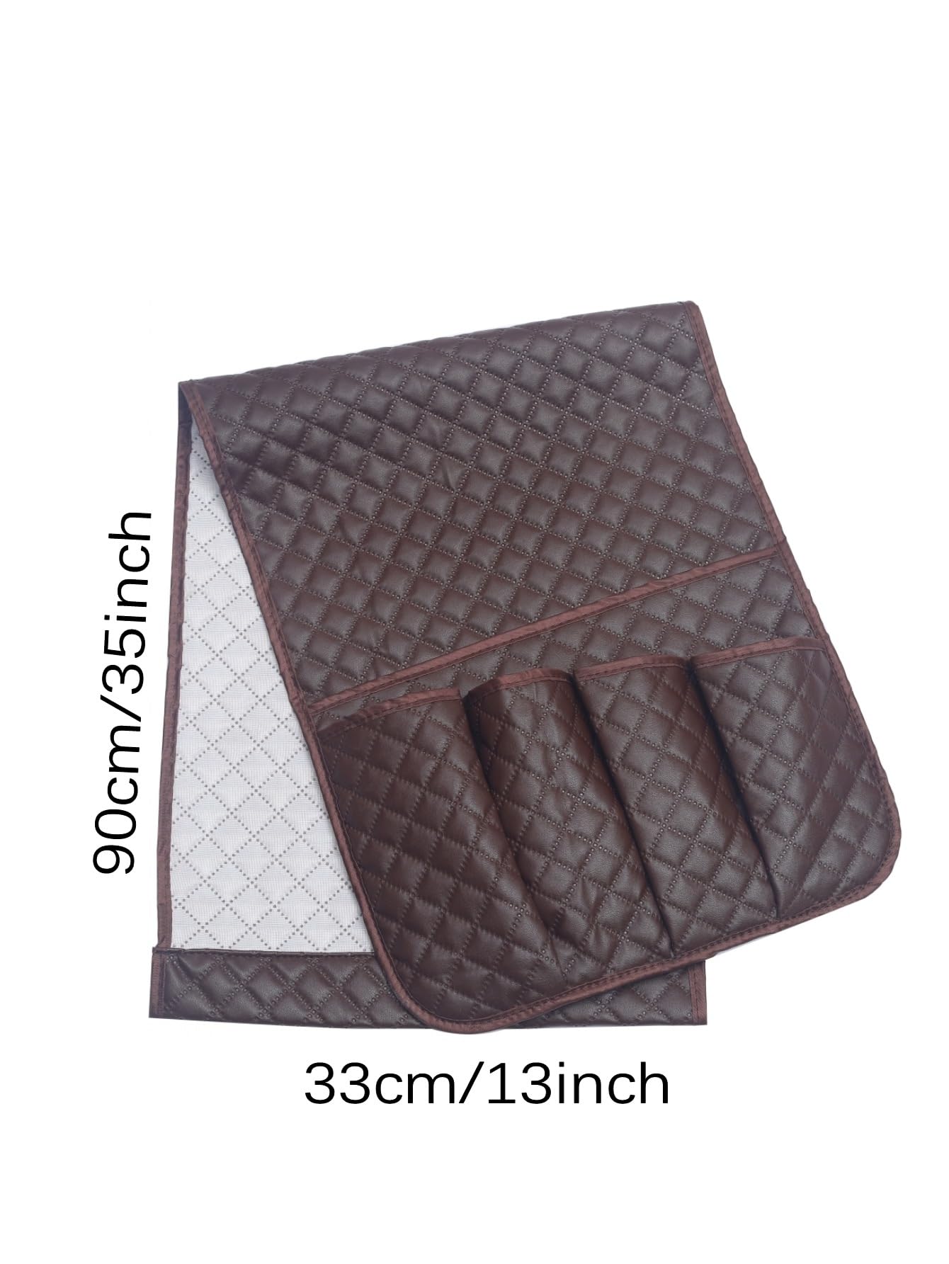 Hosoncovy PU Leather Sofa Armrest Organizer Couch Arm Storage Bag Sofa Arm Couch Caddy Anti-Spill Armrest Remote Control and Cellphone Organizer