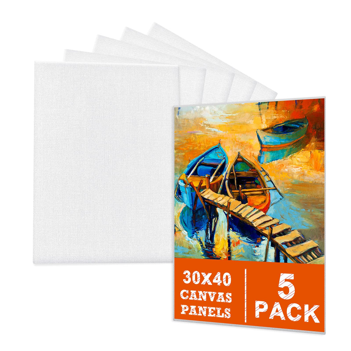 5 Packs Canvas for Painting - 30 x 40 cm(12" x 16"), Blank Canvas Panels Board for Acrylic Painting, Oil Paint & Wet Water Art Media, Canvases for