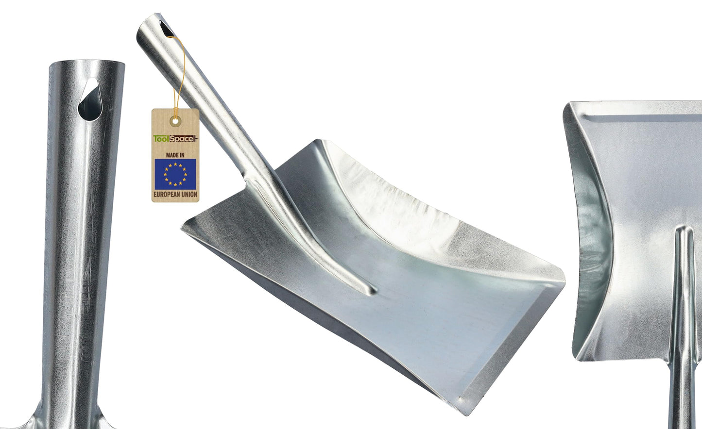 Toolspace | Galvanised Metal Dustpan | Waste Shovel Metal Garden | Stainless Steel Dustpan | Dustpan | Indoor Outdoor Sweeping | Fireplace, House,