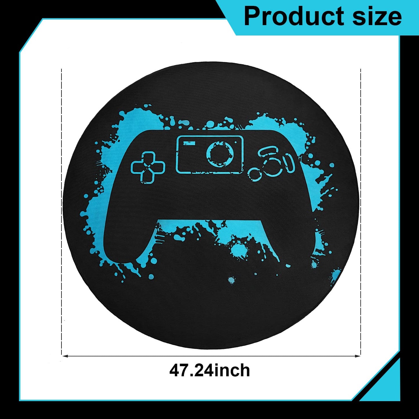 Gaming Chair Mat 47 Inch Round Chair Mat for Hardwood Floor Gaming Rugs Office Chair Rug Chair Mat Carpet Antislip Floor Protector for Gaming Room