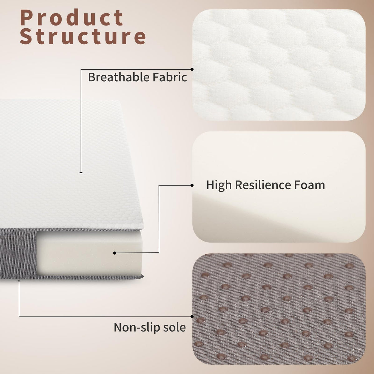 Gwydre 190x90x10cm Single Folding Mattress