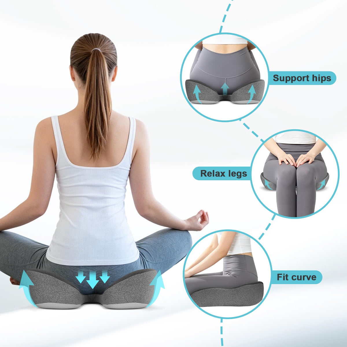 RaMokey Coccyx Cushion for Tailbone Pain, Memory Foam Seat Cushion
