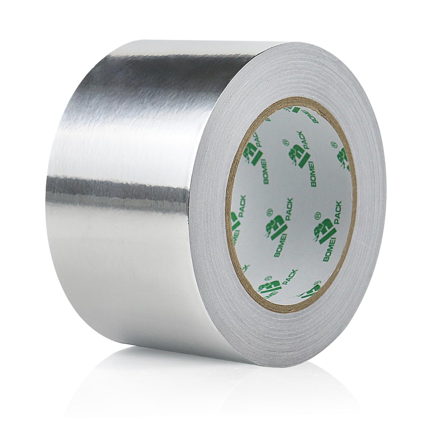 BOMEI PACK 1 Roll Aluminum Foil tape 75mm x 50m for home Heating Ventilation air HVAC Ducts Repairing Fixing Kitchen Jointing flame Cold heat
