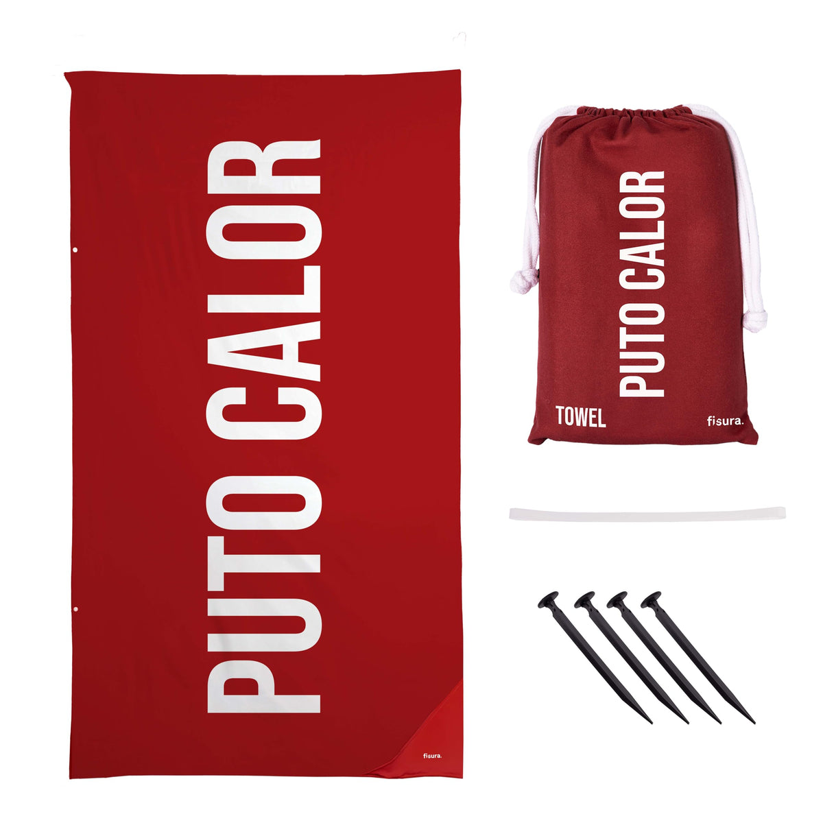 Fisura ? Oversized Beach Towel P*to calor Lightweight red microfiber towel for the pool, beach, camping, or picnic. Sand-proof. Quick-dry. 180 x 100