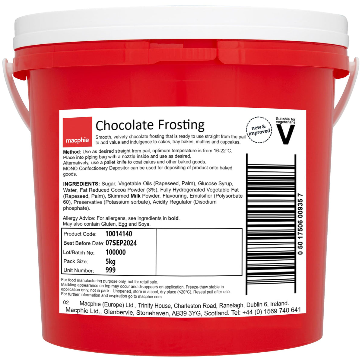 Macphie Rainbow Frosting Chocolate 5kg, MF090