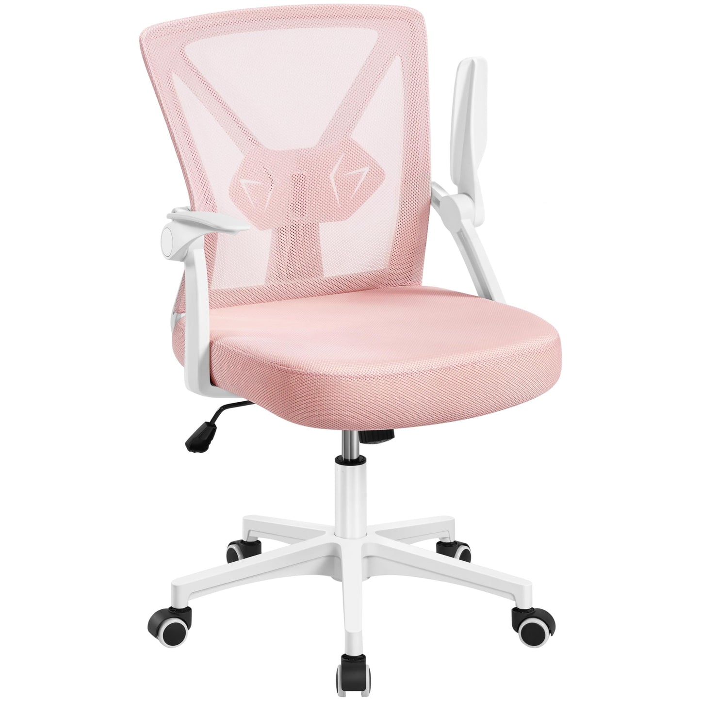 Yaheetech Ergonomic Desk Chair with Flip-up Armrest Lumbar Support Pink