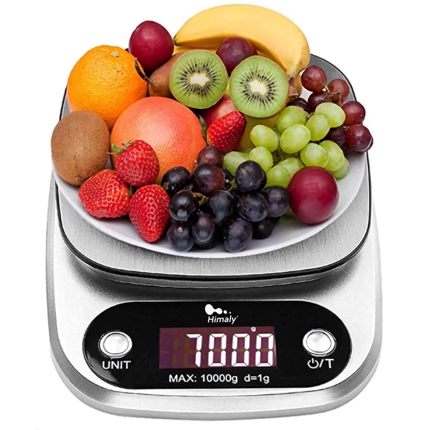 10kg Digital Kitchen Scale Tare Function & Auto Off Premium Stainless Steel for Multifunctional Cooking Food Scale with Backlit LCD Display Premium