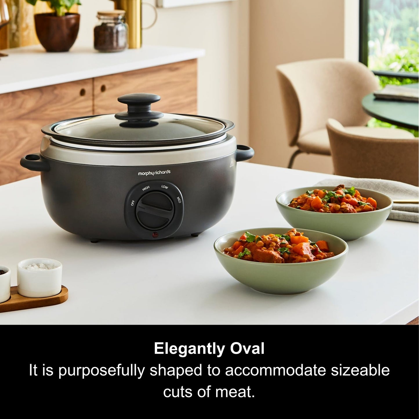 Morphy Richards 460022 Slow Cooker, Aluminium, 160 W, 3.5 liters, Titanium