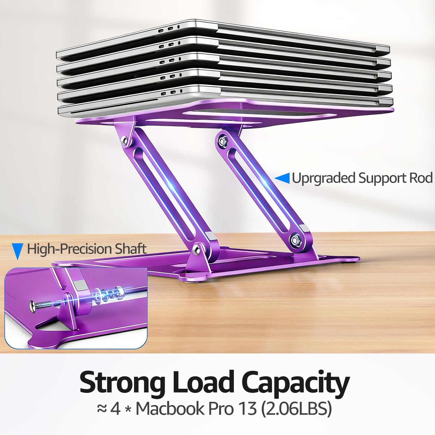 urmust Laptop Stand, Adjustable Laptop Stand for Desk, Purple