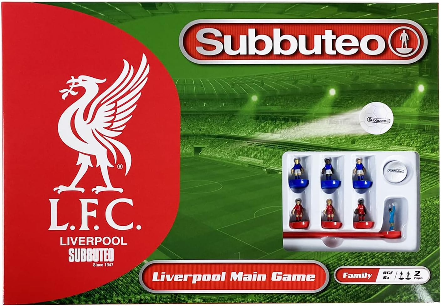 subbuteo Official Liverpool FC Main Game, New but open, scruffy box, missing one (blue) player