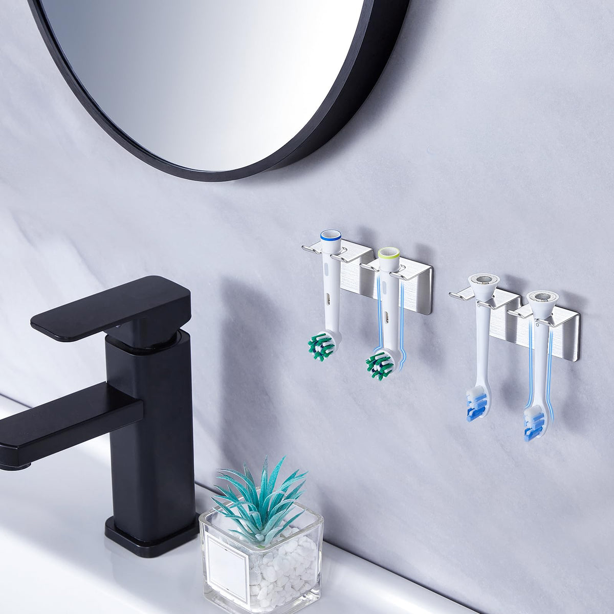 YAYINLI Electric Toothbrush Head Holder, Toothbrush Holder Wall Mounted Non Screw, Anti-Rust Toothbrush Holders for Bathroom