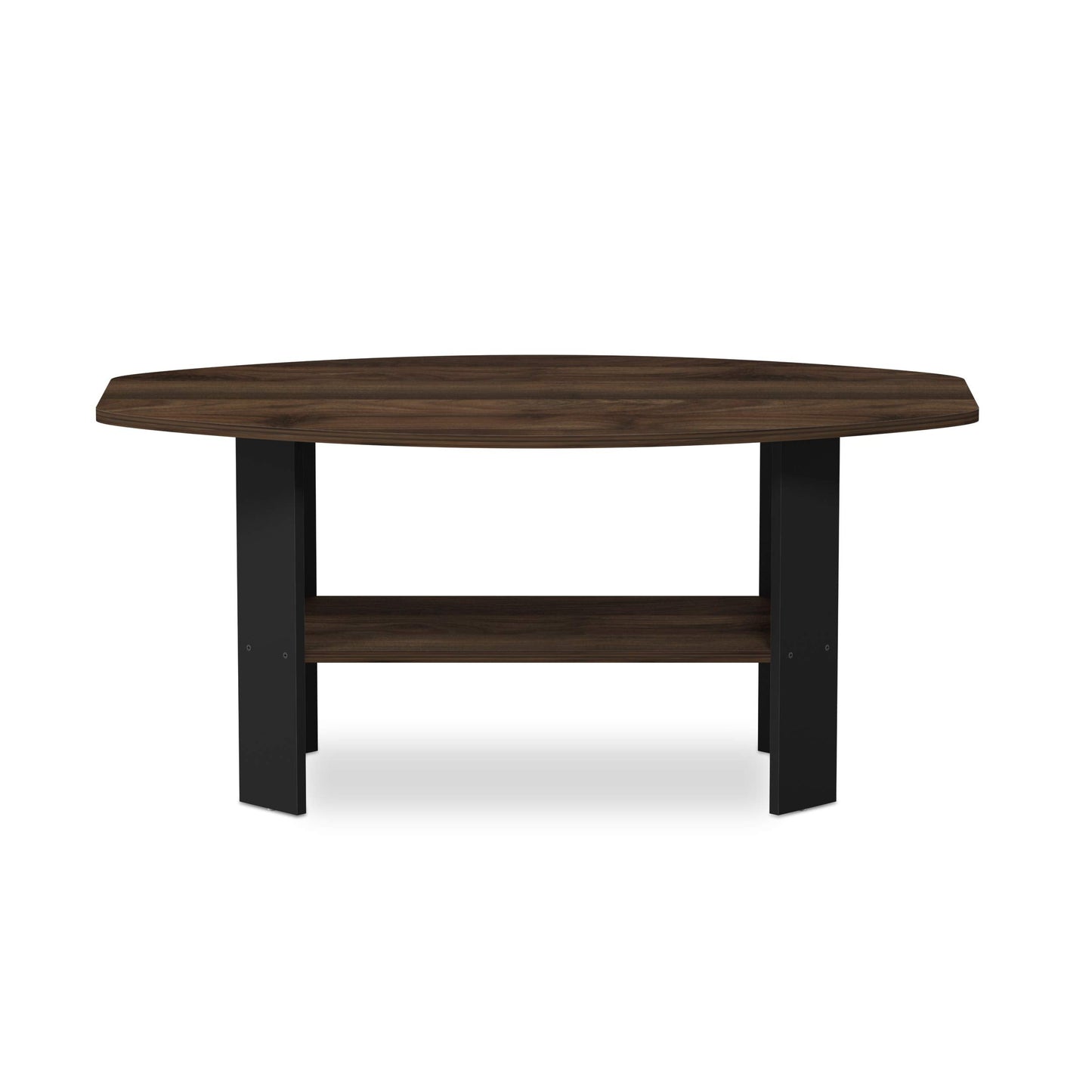 Furinno SIMPLE DESIGN Coffee Table, Small Coffee Table wih Open Shelf, Side Table, for Living Room, Home Office, Columbia Walnut
