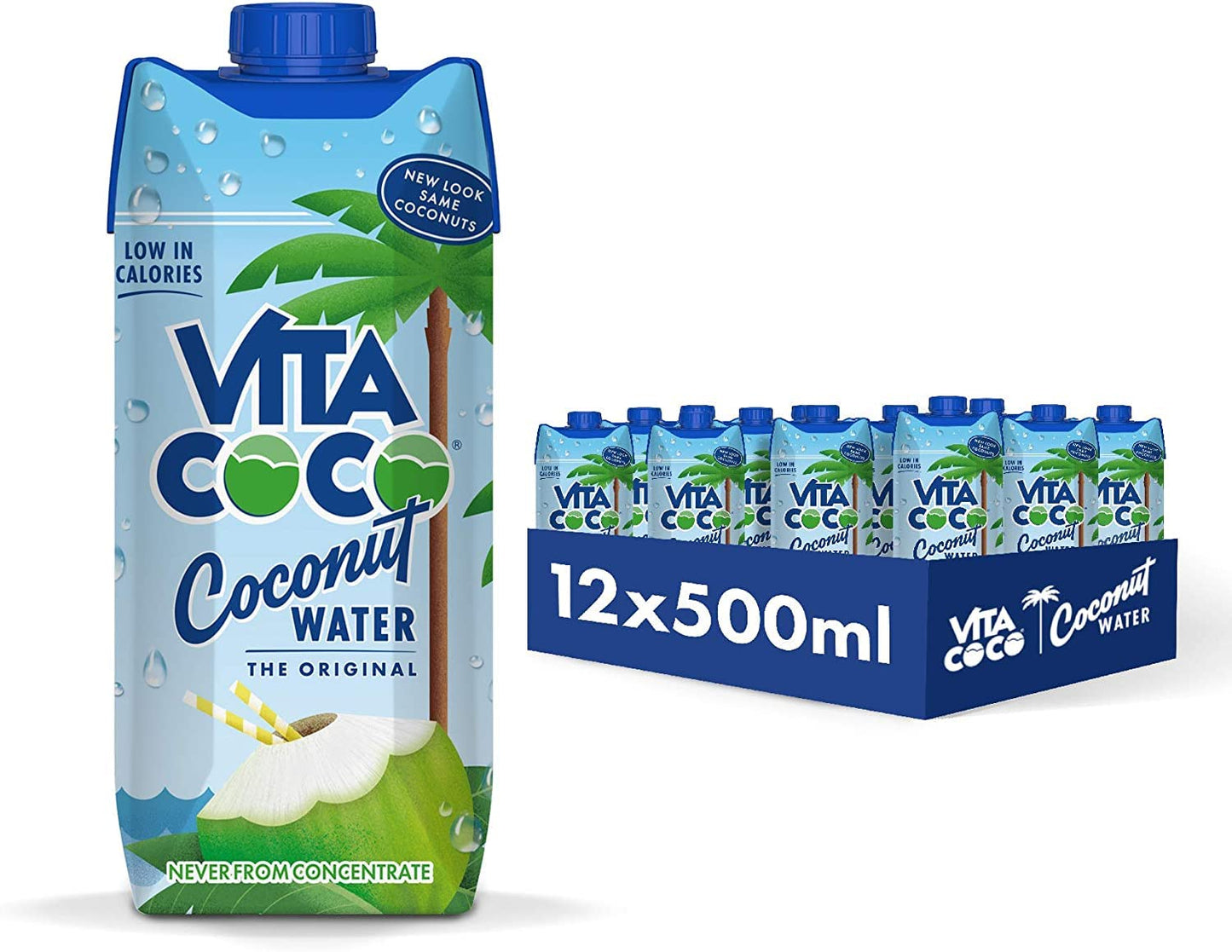 Vita Coco Original Coconut Water Multipack 500 ml x 12, Packed With Electrolytes, Gluten Free, Full Of Vitamin C, Good Source Of Potassium,