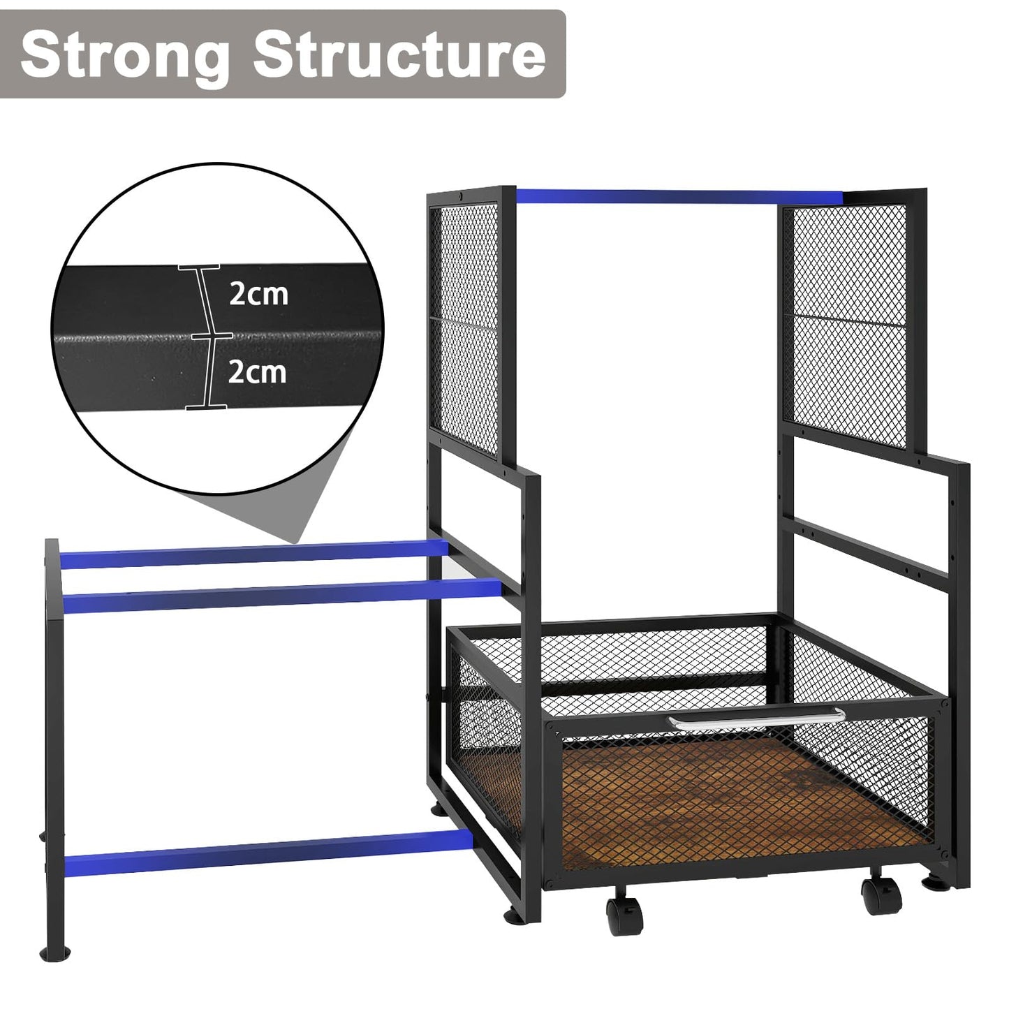 PUNCIA Mini Fridge Stand with Storage, Coffee Bar Cabinet with Drawer