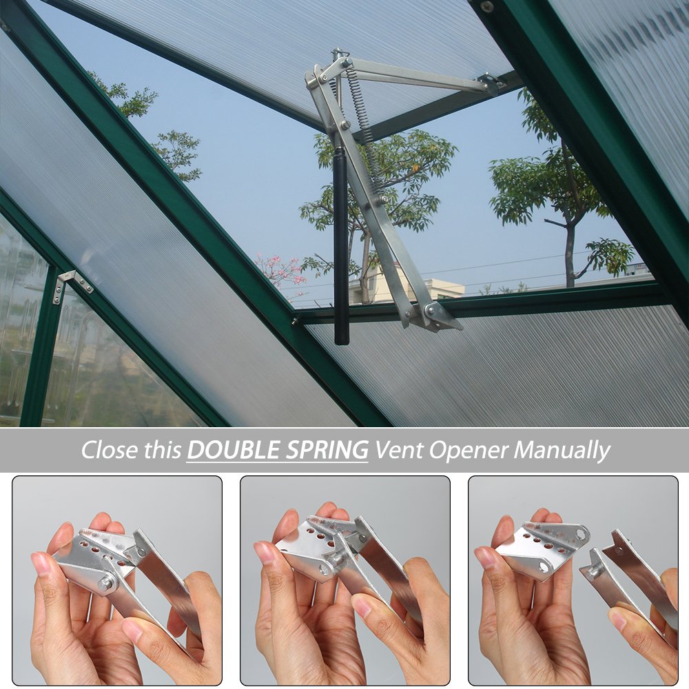 Decdeal Greenhouse Windows Opener, Temperature Controlled Automatic Vent Opener with Double Spring