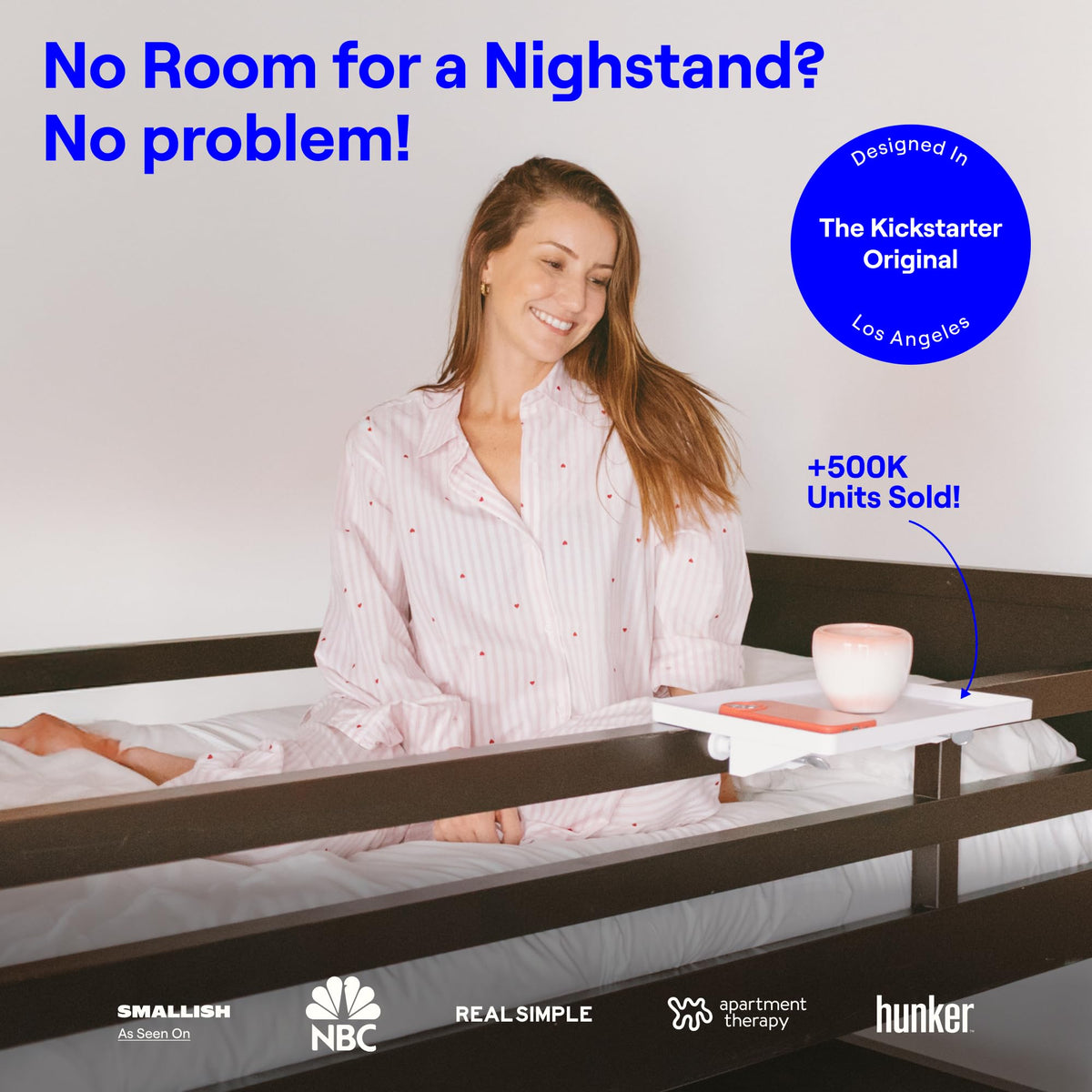 BedShelfie Bedside Shelf, Bunk Bed & Top Bunk, College Dorm Room Essentials, Clip On Nightstand, Bed Side Table Tray Organizer, Room Decor