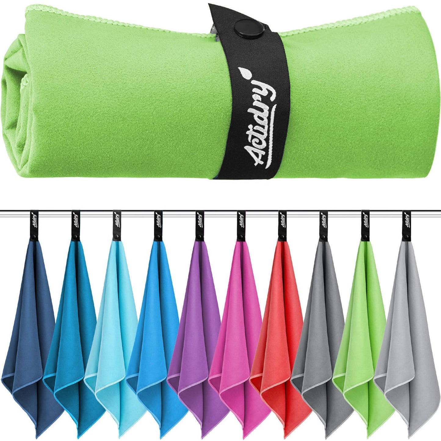 Actidry Microfiber towel - XL/L/M - 10 colors - light, quick-drying, highly absorbent - gym, sport, fitness, hiking, camping, yoga, hair, kids towels