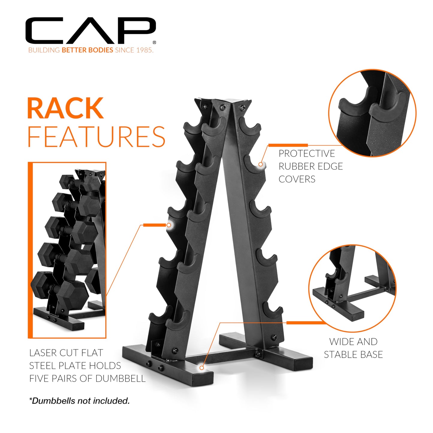 Cap Barbell A-Frame Dumbbell Weight Rack, Carbon