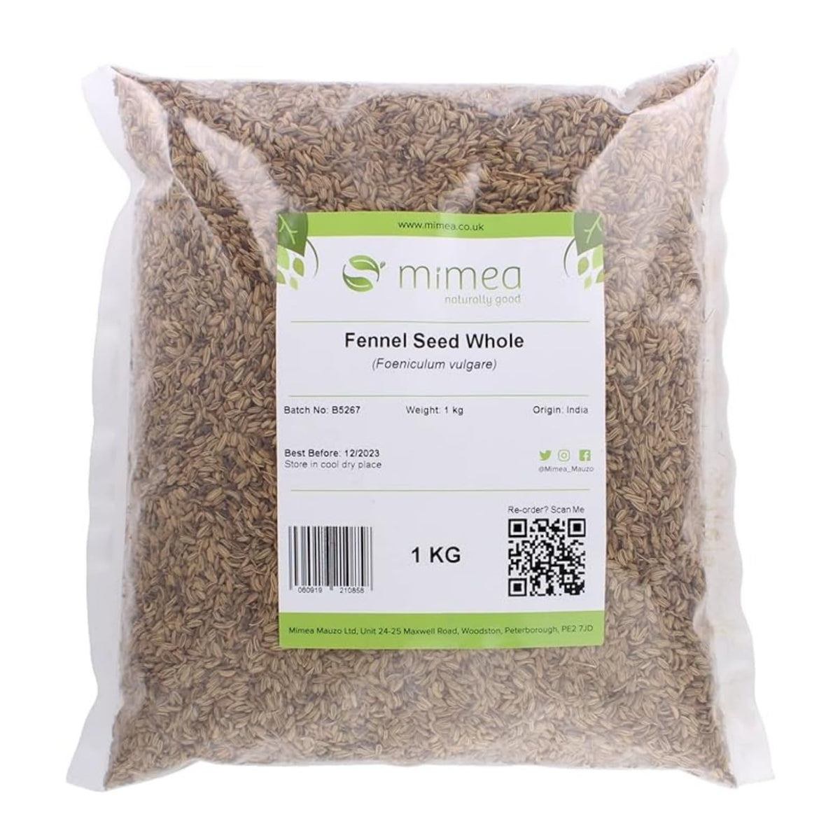Mimea Fennel Seed Whole | 1kg | Quality Ingredients | Great for Cooking | Herbal Remedy | Natural | Great for Pickling