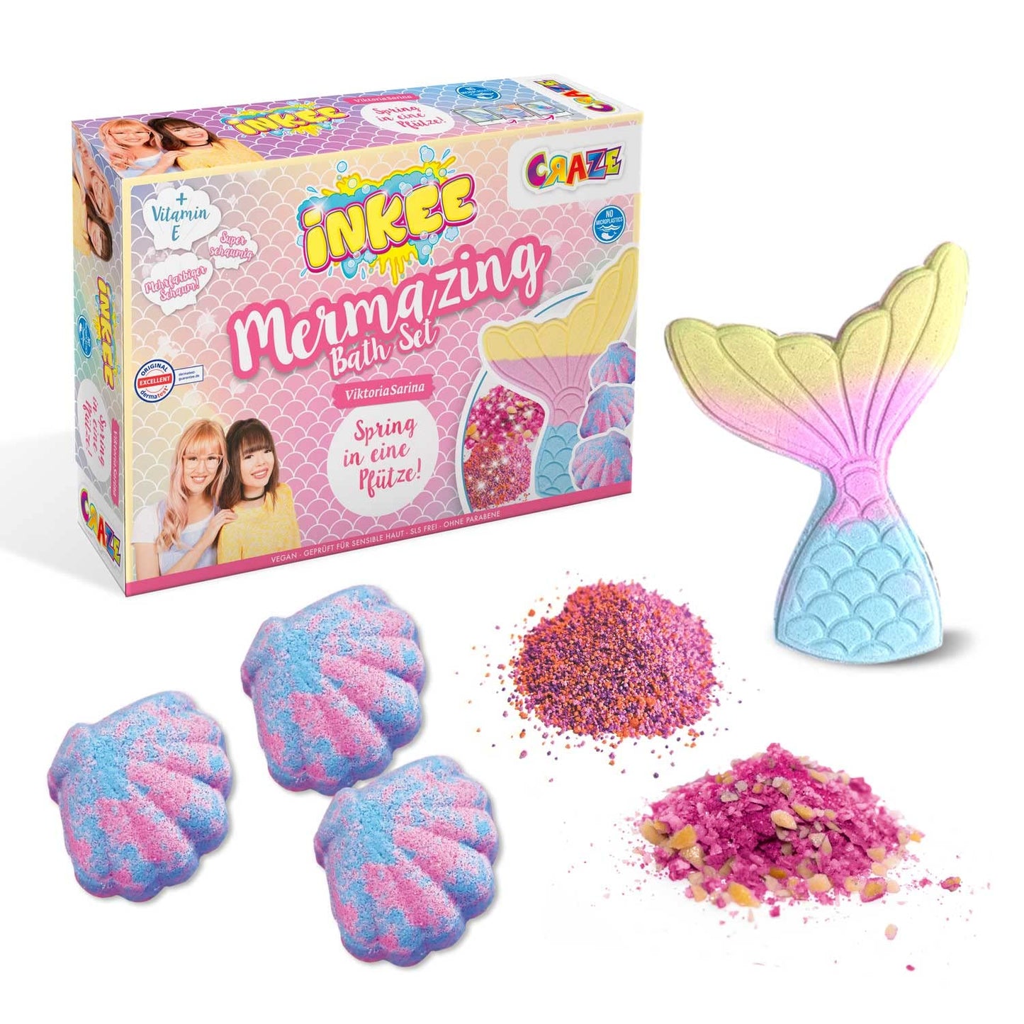 Craze INKEE Mermazing Bath Set ViktoriaSarina Bath Additive Spring in a Puddle - Fun Bath Set with Bath Bombs, Bath Bombs & Bath Salts Viktoria and