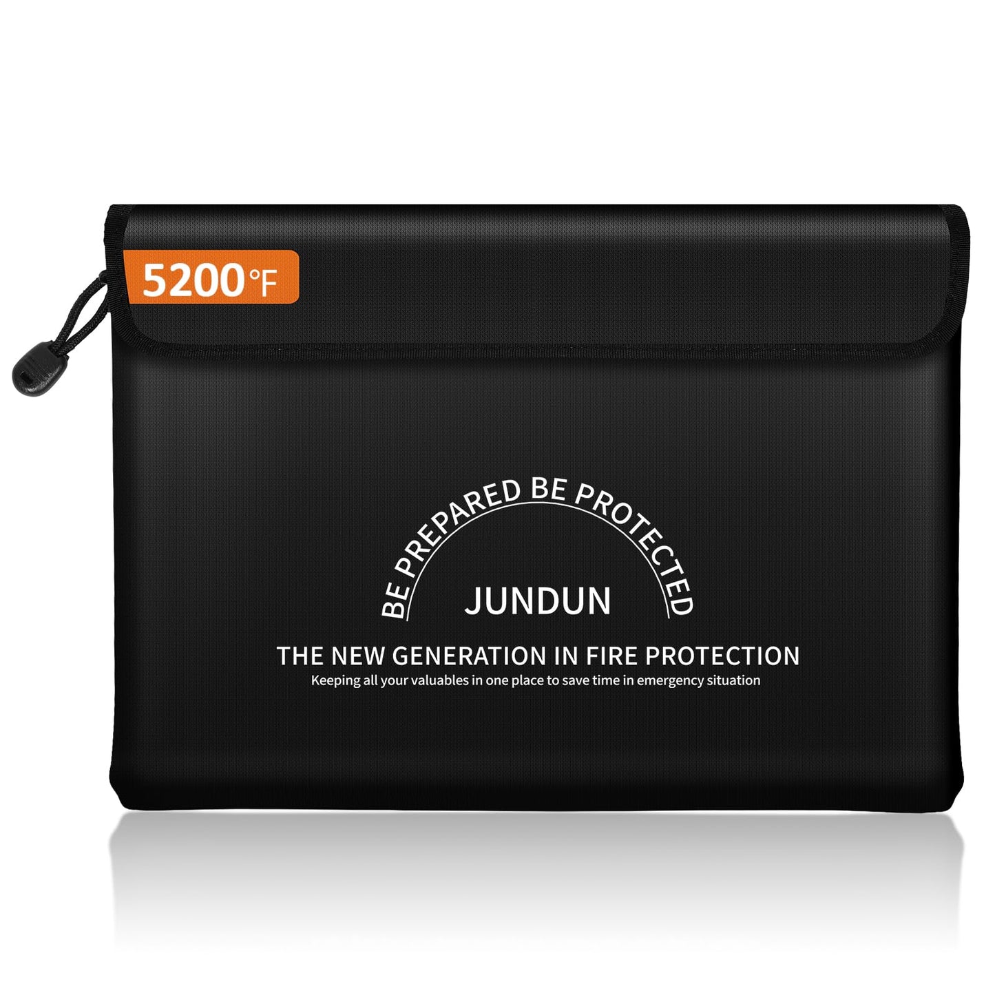 JUNDUN Fireproof Document Bag with 5200? Heat Insulated,14.0?x10.4? Waterproof and Fireproof Money Bag,8 Layers Thickened Fire Safe Storage Bag Pouch