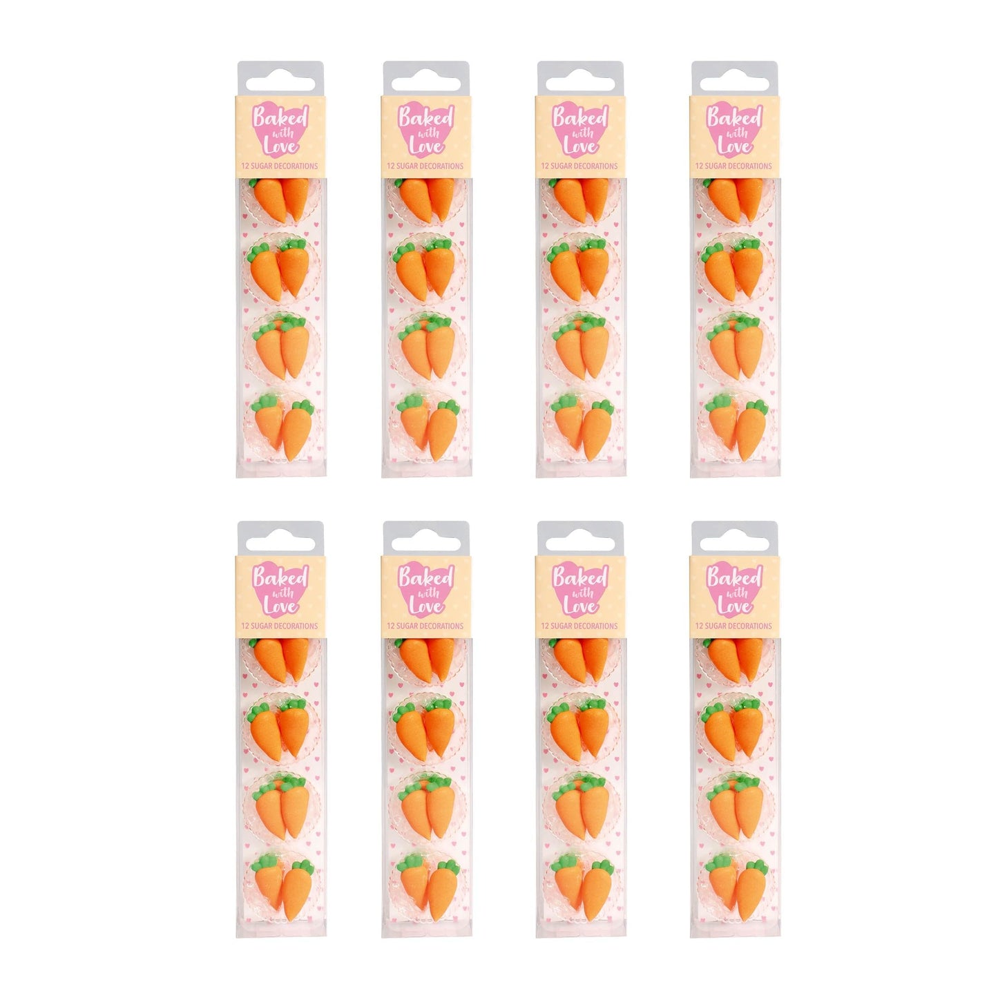 Baked With Love Carrot Sugar Decorations, 6g, Pack of 8