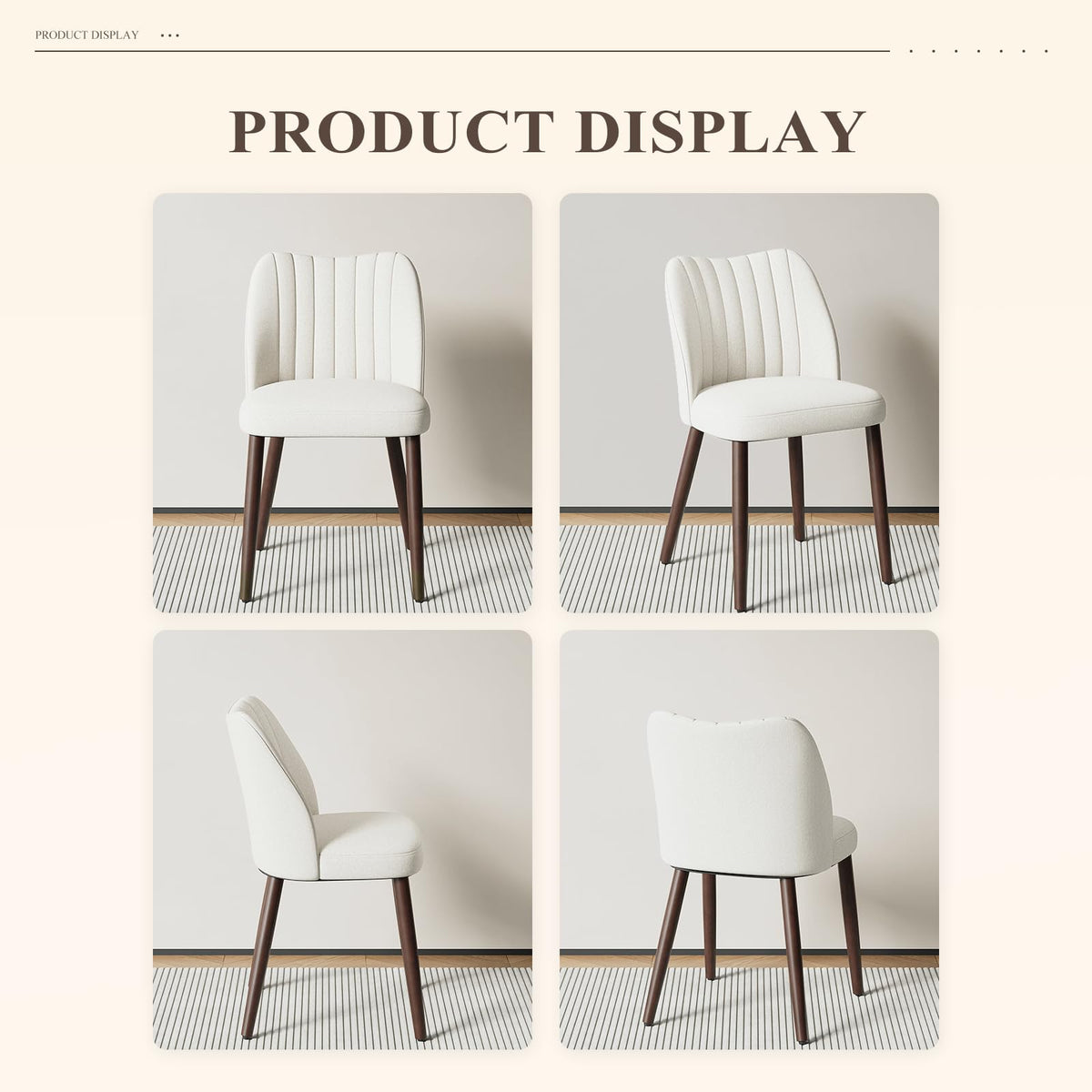MALOL Upholstered Dining Chairs Set of 6, Fabric Chairs for Dining Room with Solid Wood Legs and Thick Seat Cushion