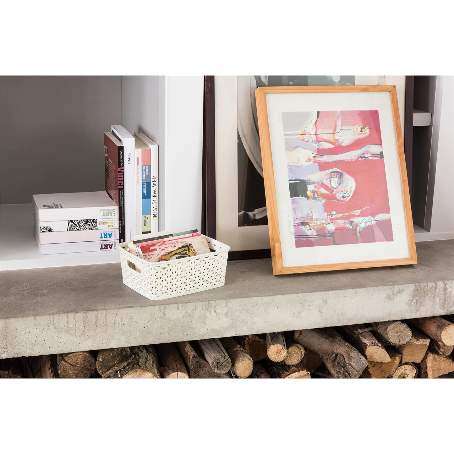 Curver My Style Storage Baskets, Stackable & Durable, 4 Litres Each, Cream (Set of 4)