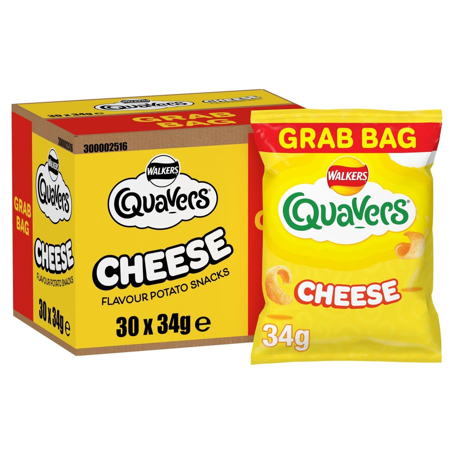 Walkers Quavers Cheese Snacks 34 g (Case of 30)
