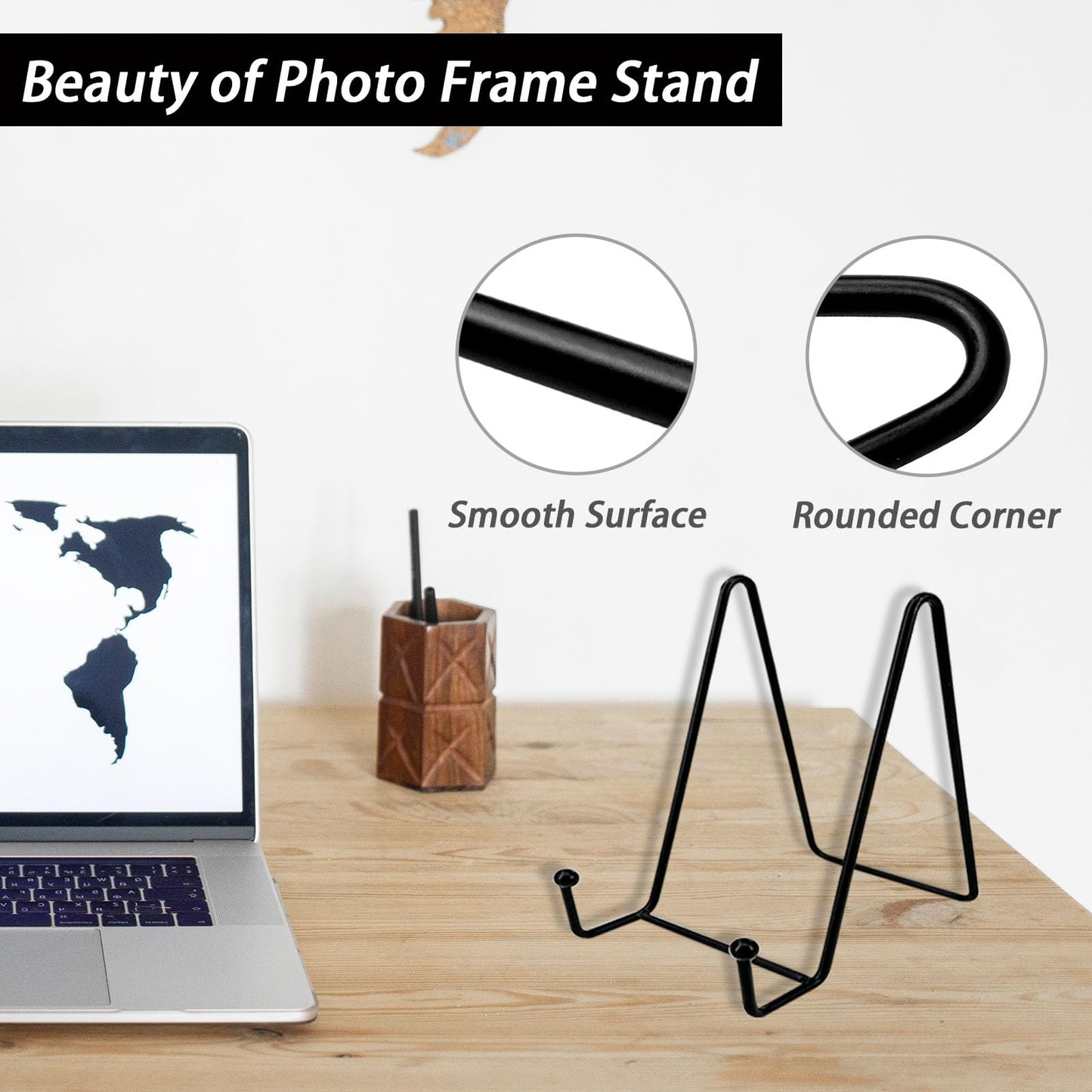 XHMAXE 4.3 Inch Metal Plate Display Stands Tabletop Holders 2 Pack
