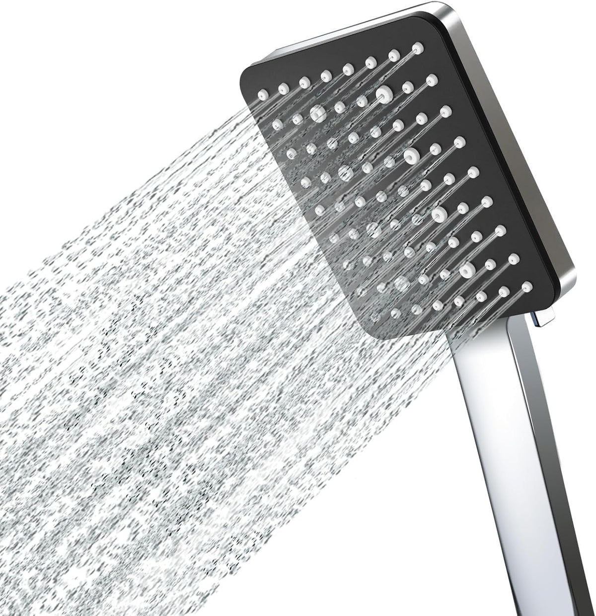 Shower Head [TESTSIEGER], Newentor High Pressure Shower Heads with 6 Modes, Power Shower Head Only, Universal, Big and Even Coverage, Silver-Black