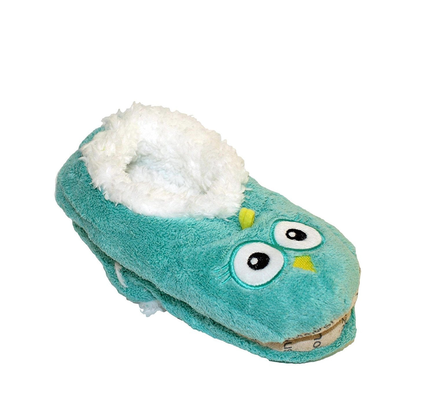 NEW Snoozies Cozy Little Animals Indoor Fleece Slippers with Non Slip Sole (UK 3-4, Blue Owl)